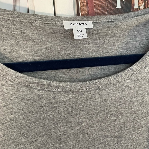 CUYANA Organic Pima Drape-Back Top in Gray S - Picture 6 of 10